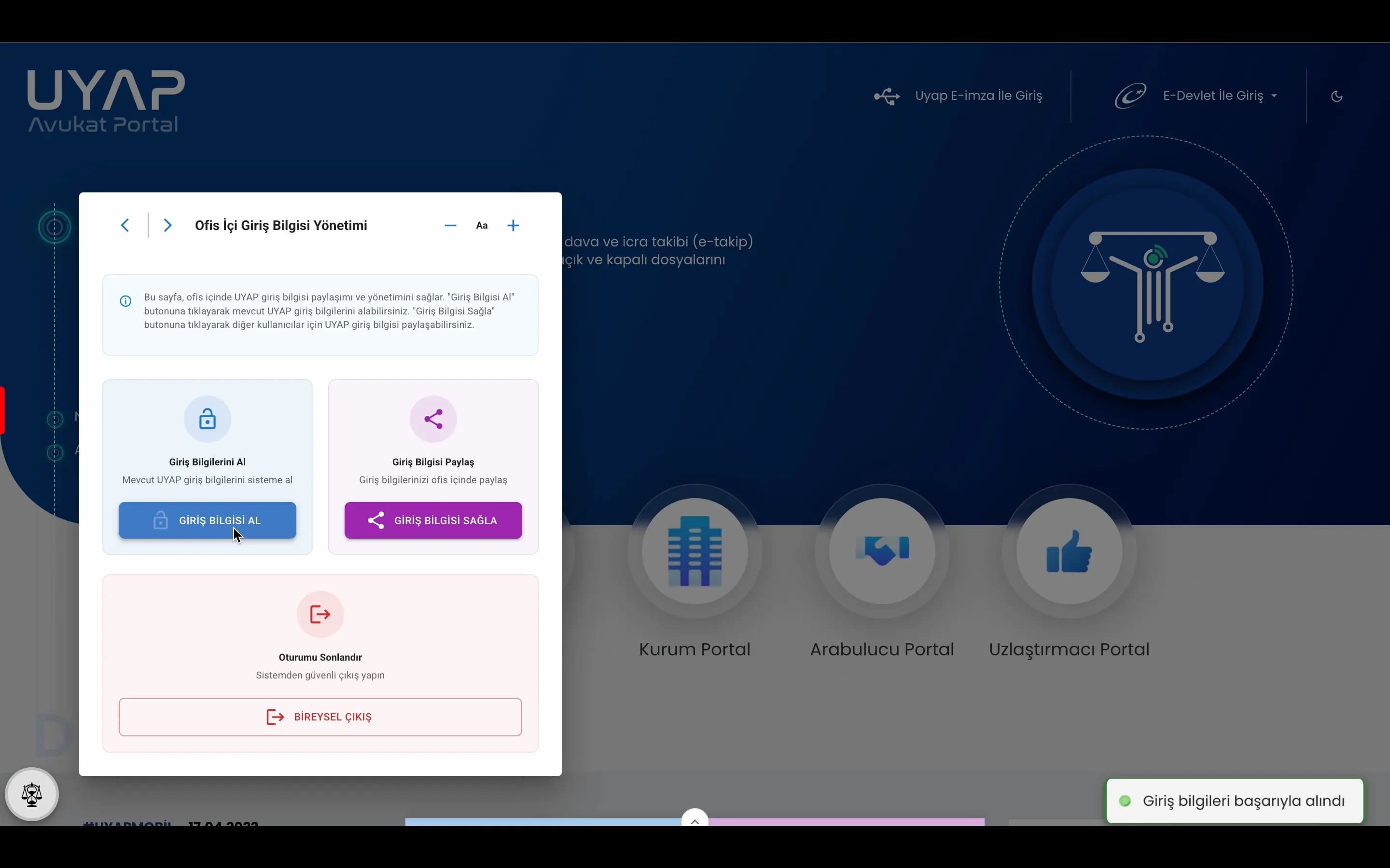 Çoklu Giriş özelliği ile UYAP'a sınırsız erişim animasyonu