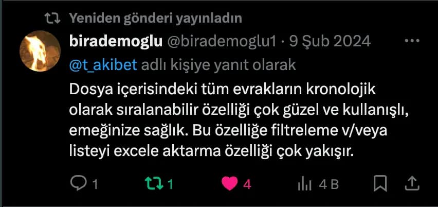 T-akibet hakkında bir Twitter yorumu